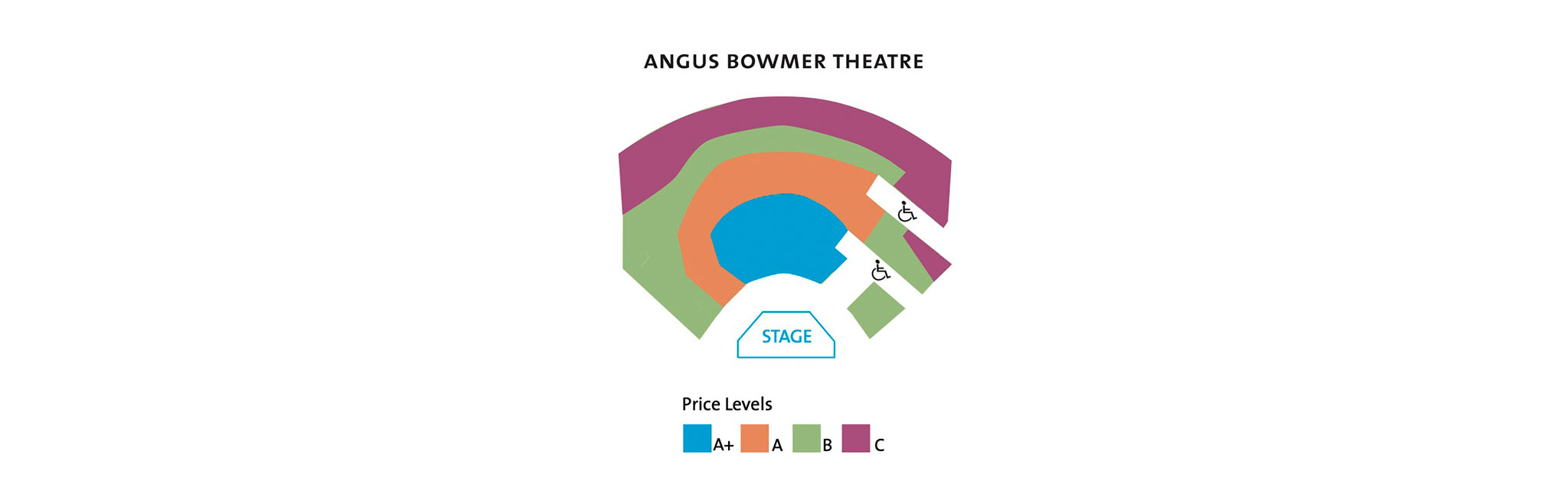Angus Bowmer Theatre seating chart.