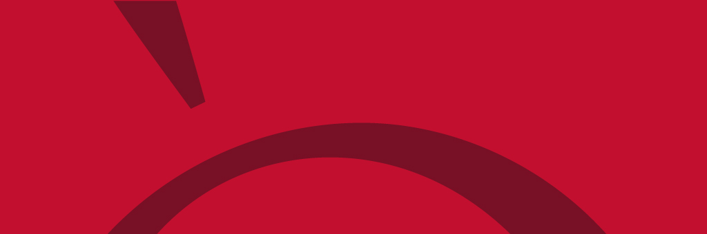 Red background with darker red O.