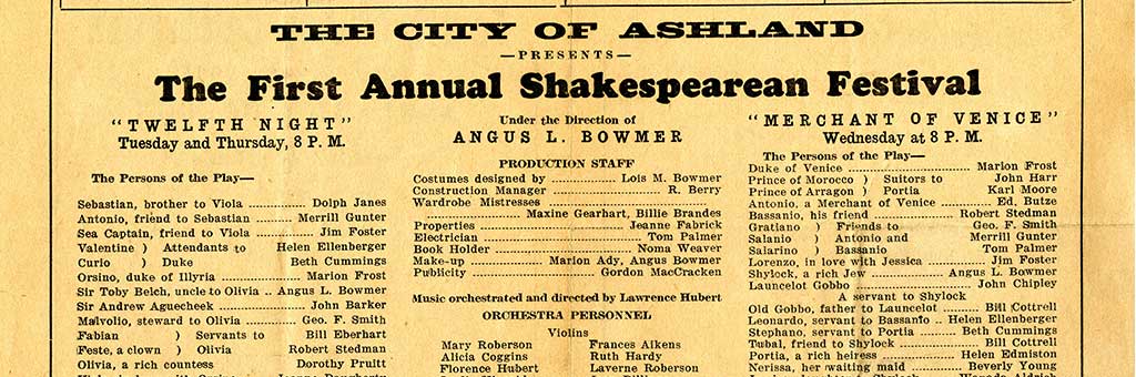 news clipping First Annual Shakespearean Festival