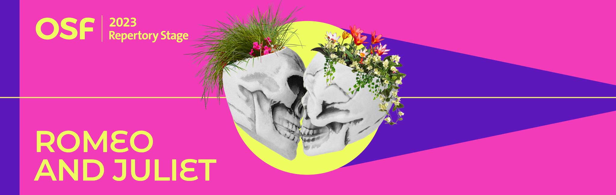 Skulls with plants facing each other.