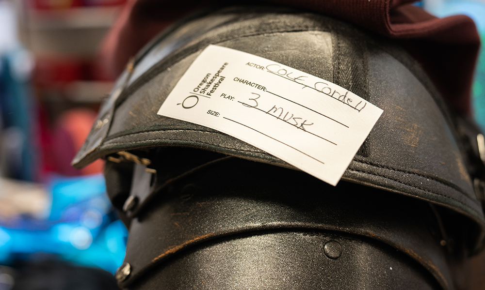 Costume tag on actor Cordell Cole’s costume for The Three Musketeers