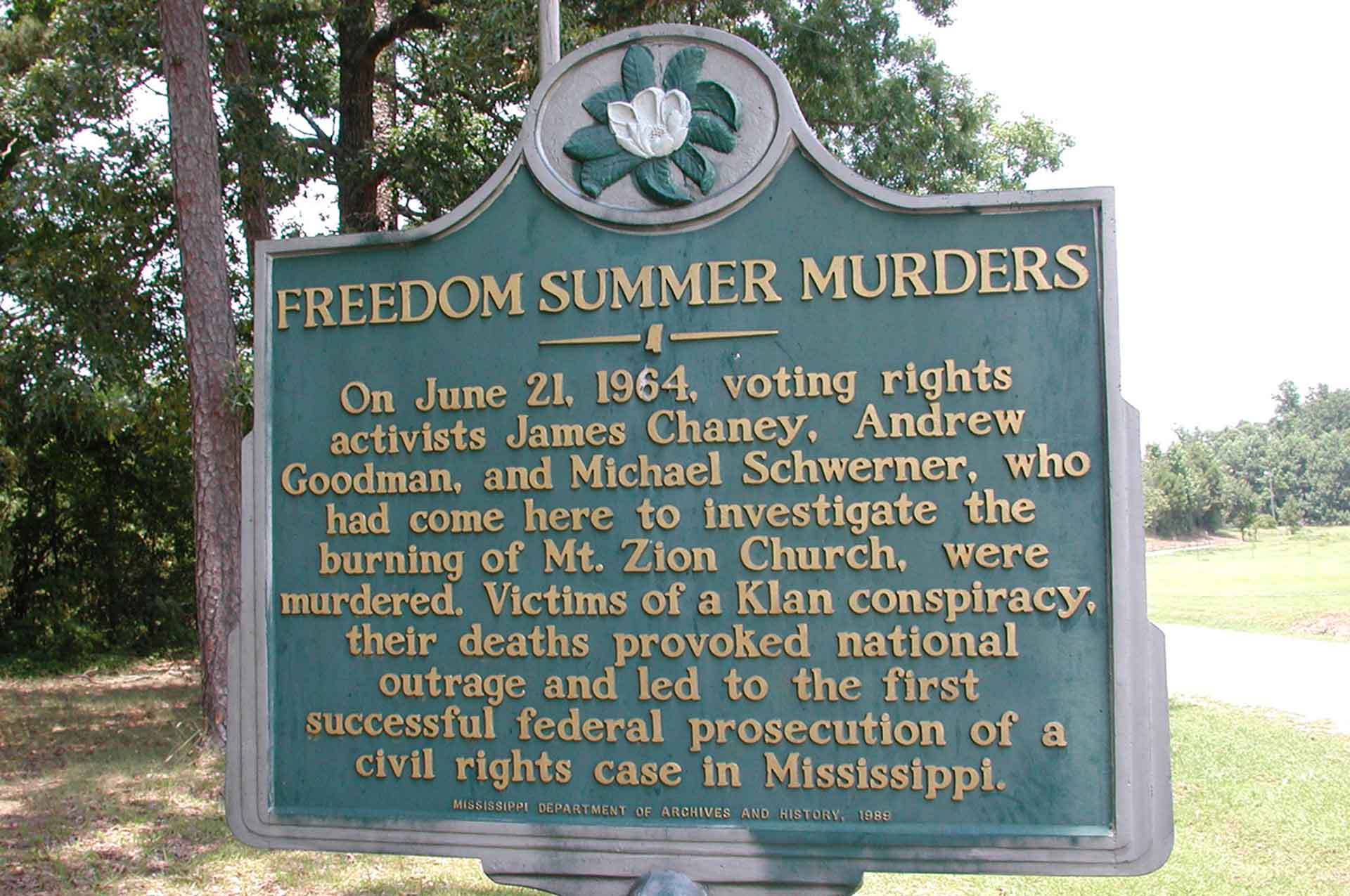 Freedom Summer Murders memorial